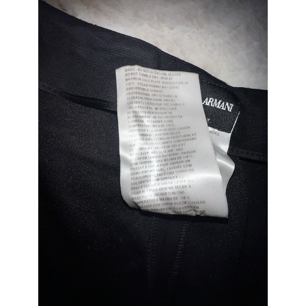 Giorgio Armani Black Dress Pants Trousers 10 US 46 IT M Zip Stretch - Picture 4 of 5